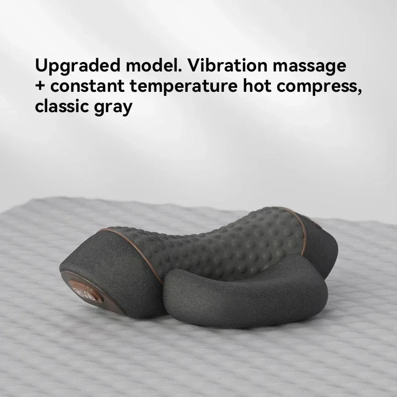 Massager Cervical Pillow Hot Compress Vibration Massage Neck Traction Relax Sleeping Pillow Spine Support Normal - Ammpoure Wellbeing