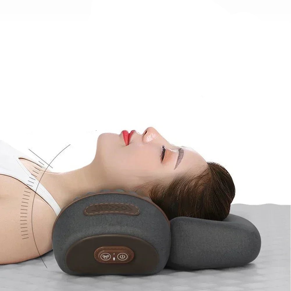 Massager Cervical Pillow Hot Compress Vibration Massage Neck Traction Relax Sleeping Pillow Spine Support Normal - Ammpoure Wellbeing