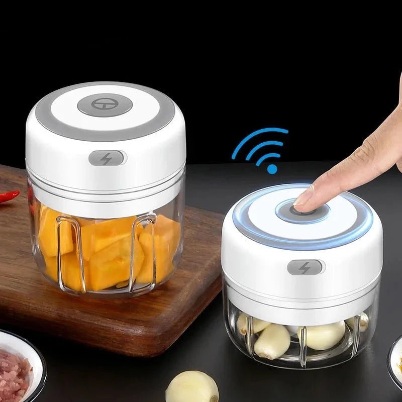 Meat Grinder Electric Garlic Crusher Food Chopper Mini Garlic Press Vegetable Chopper Masher Machine USB Kitchen Gadgets - Ammpoure Wellbeing