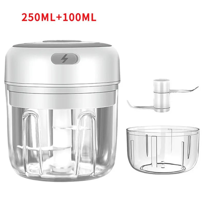 Meat Grinder Electric Garlic Crusher Food Chopper Mini Garlic Press Vegetable Chopper Masher Machine USB Kitchen Gadgets - Ammpoure Wellbeing