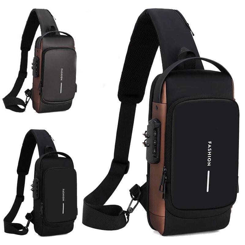 Men Multifunction Anti Theft USB Shoulder Bag Man Crossbody Cross Body Travel Sling Chest Bags Pack Messenger Pack - Ammpoure Wellbeing