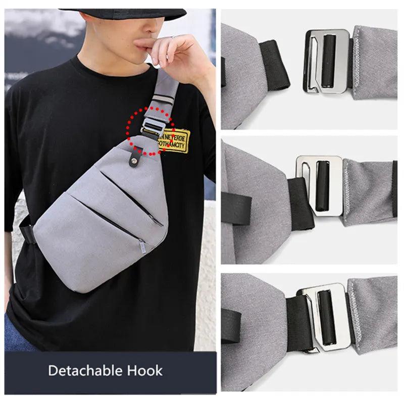 Men ultra thin anti - theft small chest bag mini cross body bags male one shoulder sling bag for travel boy sports bag - Ammpoure Wellbeing