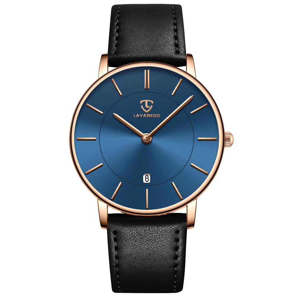 Mens Watches, Minimalist Fashion Simple Wrist Watch for Men Analog Date with Leather Strap - Ammpoure Wellbeing