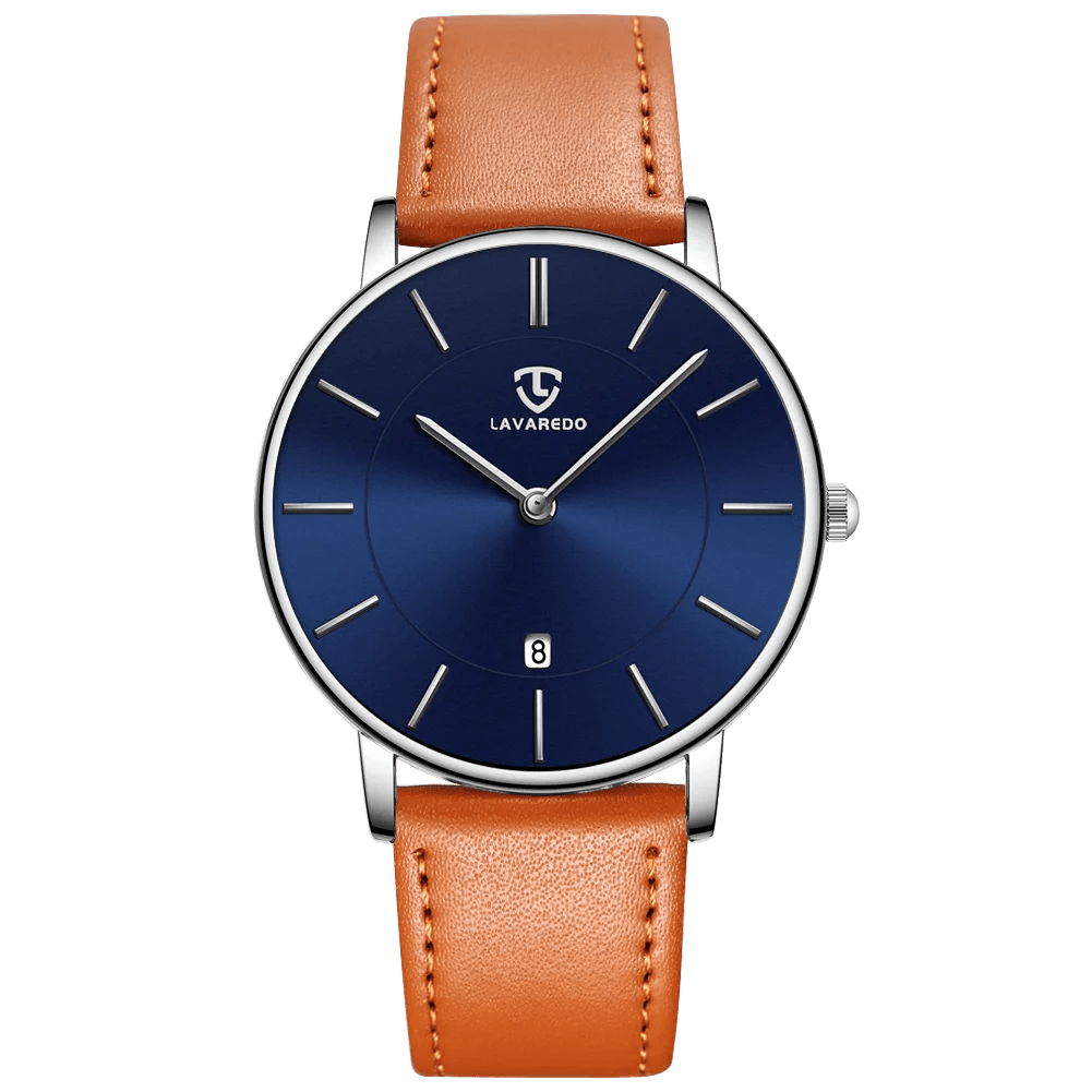 Mens Watches, Minimalist Fashion Simple Wrist Watch for Men Analog Date with Leather Strap - Ammpoure Wellbeing