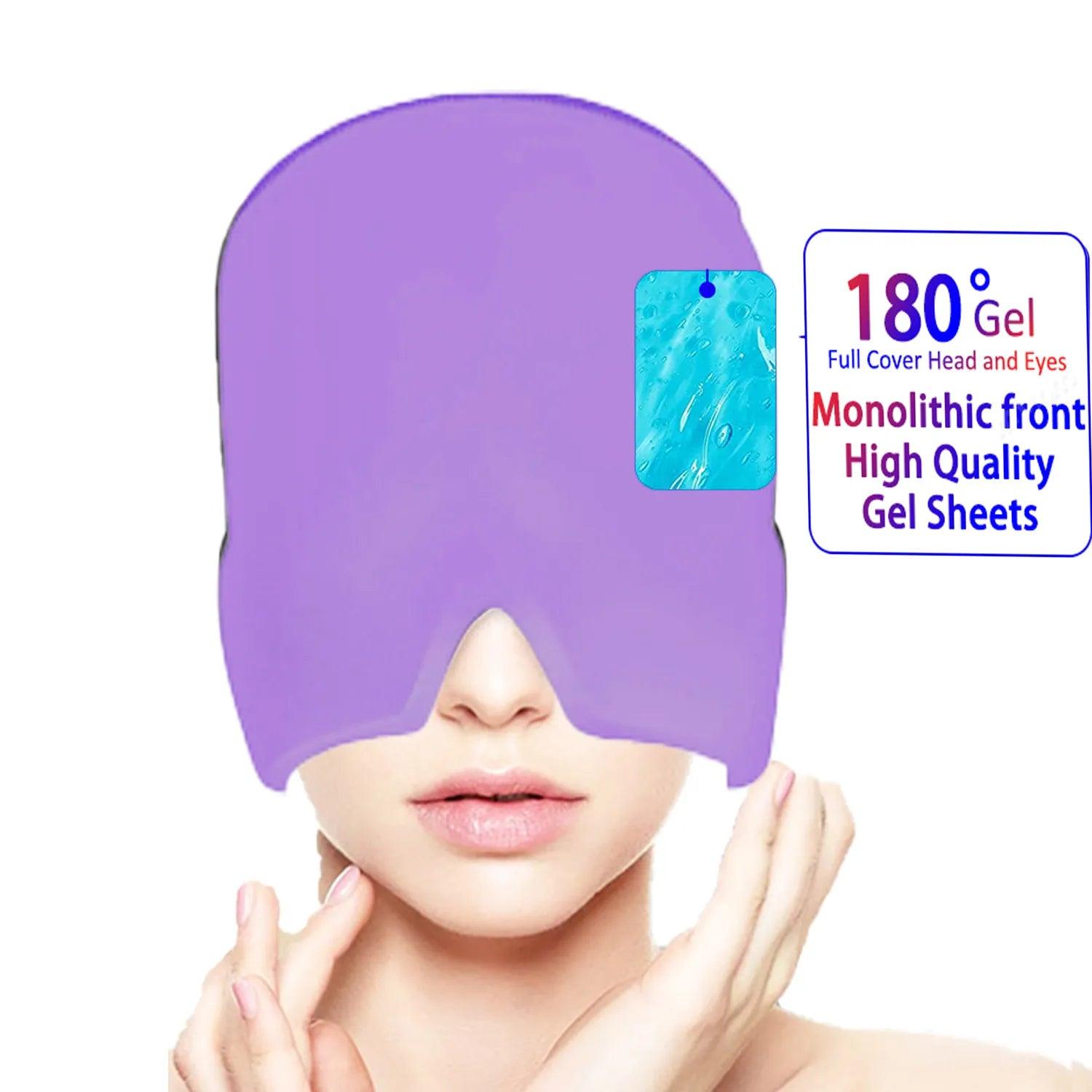 Migraine Relief Hat headache hat Gel Hot Cold Therapy Ice Cap For Relieve Pain Ice Hat Eye Mask - Ammpoure Wellbeing