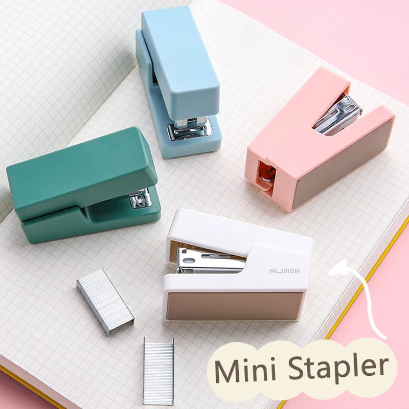 Mini Stapler Set Portable Color Paper Binding Machine Use 24/6 26/6 Staples Fashion Stationery Office Supplies - Ammpoure Wellbeing