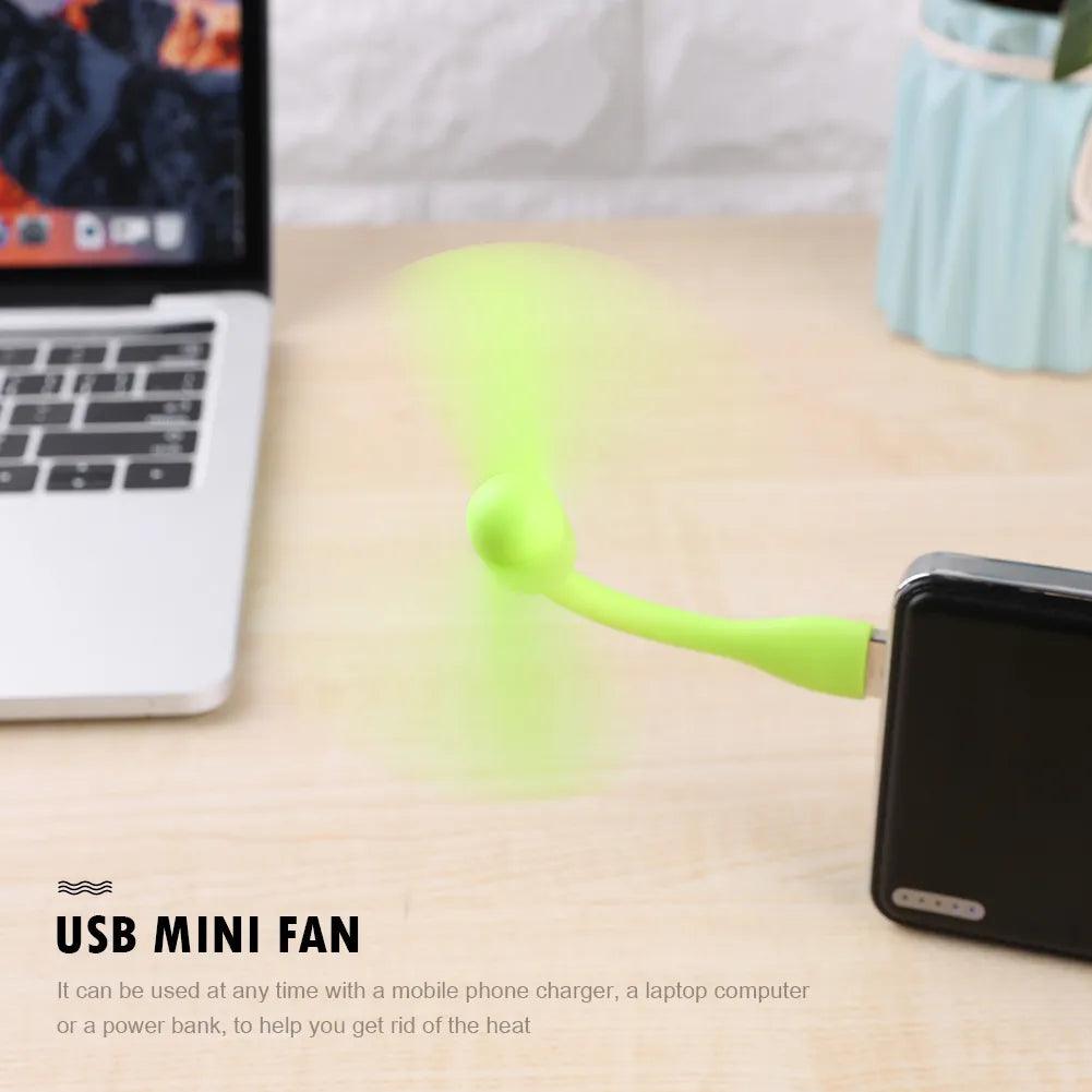 Mini USB Fan Flexible Bendable For Power Bank Laptop PC AC Charger Portable Hand For Computer Summer Gadget - Ammpoure Wellbeing