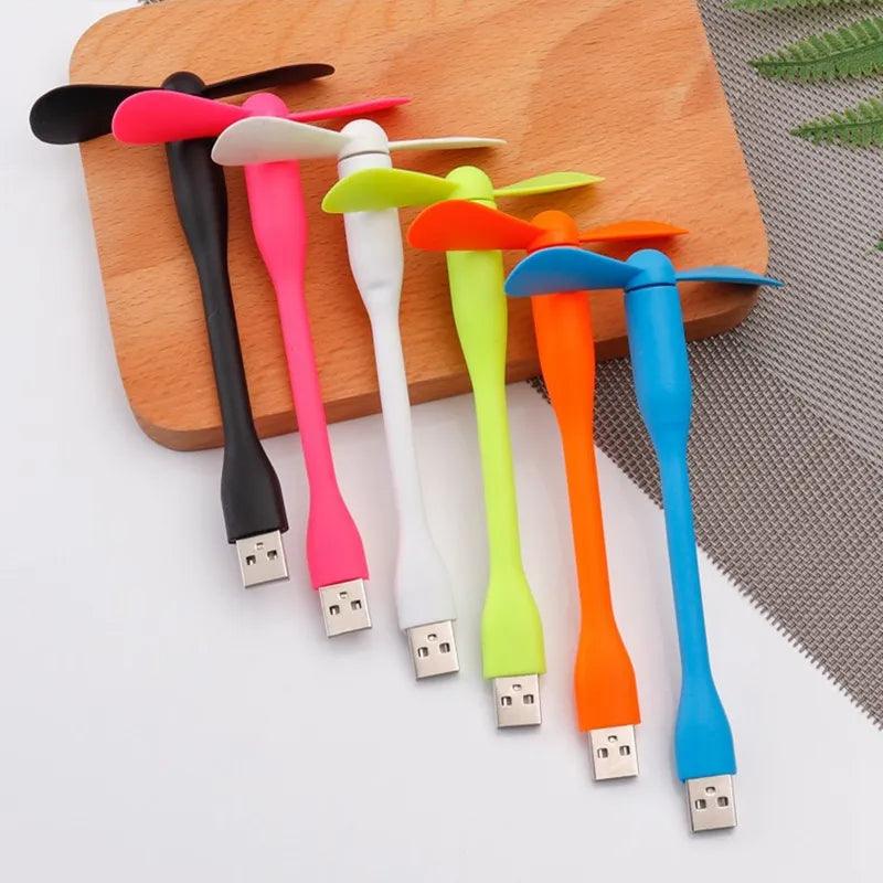 Mini USB Fan Flexible Bendable For Power Bank Laptop PC AC Charger Portable Hand For Computer Summer Gadget - Ammpoure Wellbeing