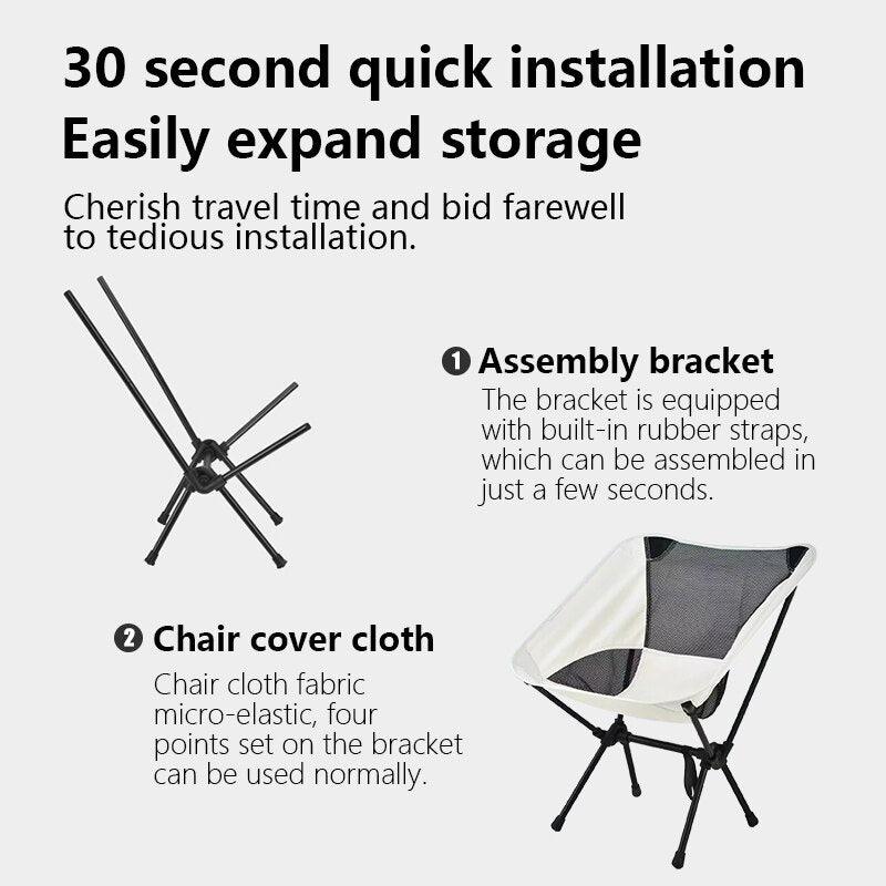 Moon Chair Detachable Portable Foldable Outdoor Camping Chair Beach Fishing Chair Lightweight Easy to Carry Travel Picnic Chair - Ammpoure Wellbeing