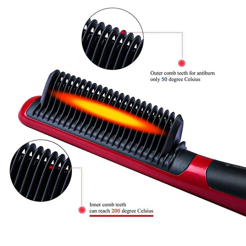 Multifunctional Hair Straightener Comb Anti - Scald Hair Straightening Brush Comb Fast Heating Hair Straightener - Ammpoure Wellbeing