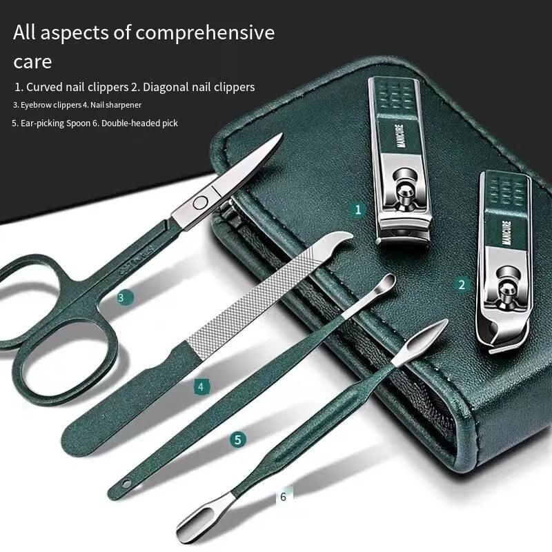 Nail Scissors Set Household High End Mens And Womens Special Nail Clippers Manicure Beauty Tools 6 Piece Portable Household - Ammpoure Wellbeing