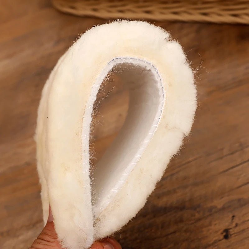 Natural Sheepskin Insoles Winter Real Fur Wool insoles Men Women Warm Soft Thick warm Cashmere Snow Boots Shoe Pad - Ammpoure Wellbeing