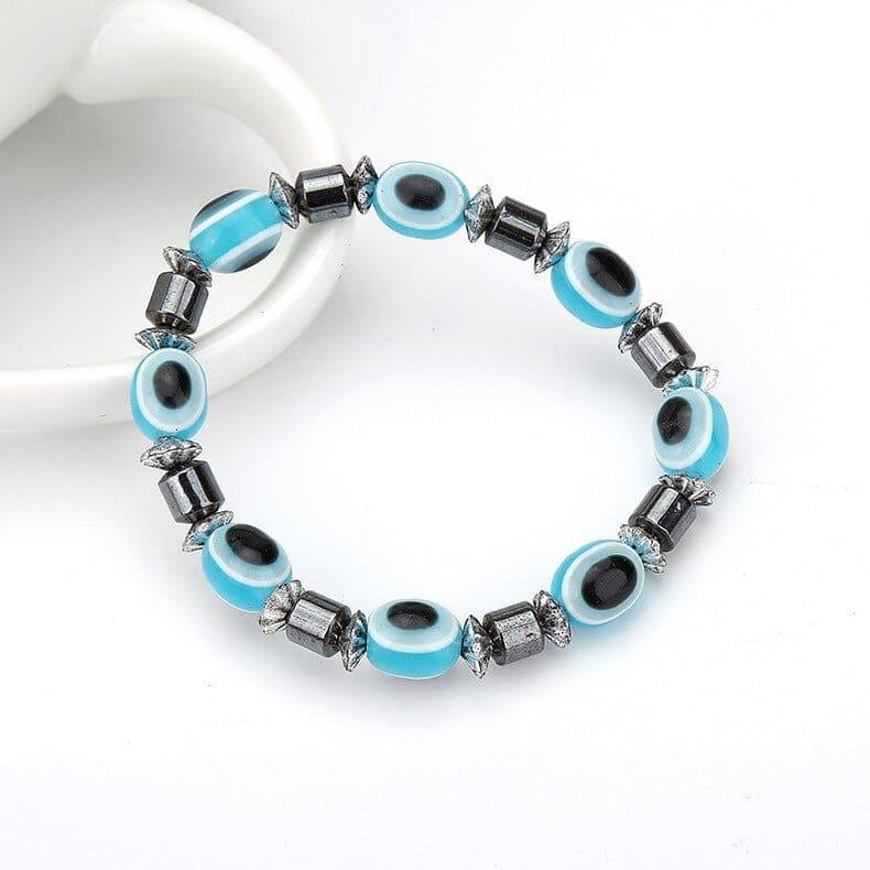 Nature Magnetic Therapy Black Stone Blue Cat Eye Beaded Hematite beads Bracelet biomagnetismo Health Care Weight Loss Bracelet - Ammpoure Wellbeing