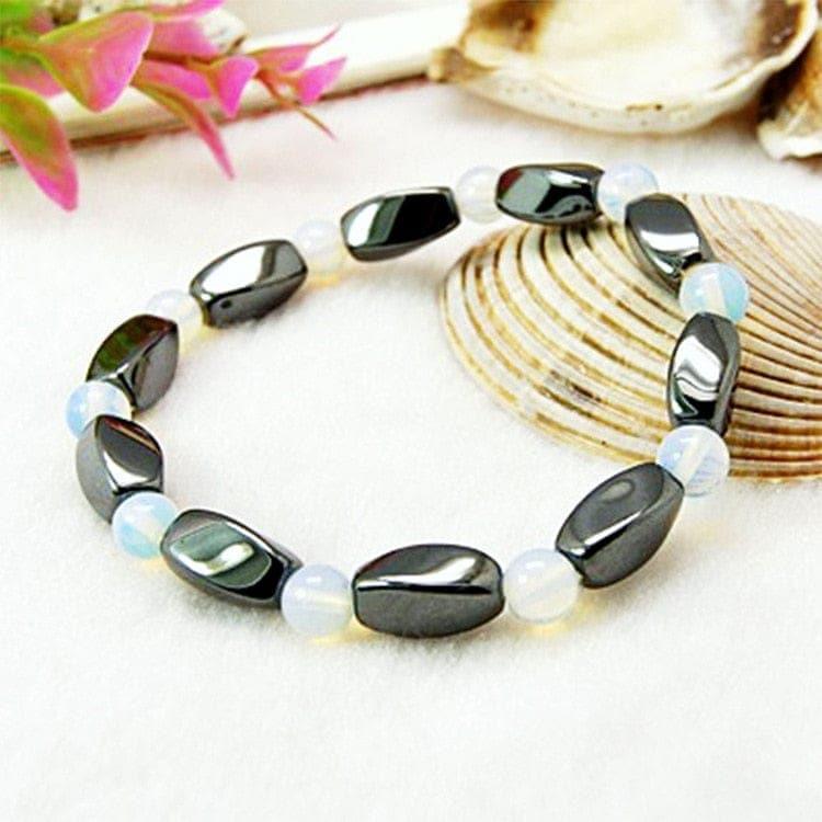 Nature Magnetic Therapy Black Stone Blue Cat Eye Beaded Hematite beads Bracelet biomagnetismo Health Care Weight Loss Bracelet - Ammpoure Wellbeing