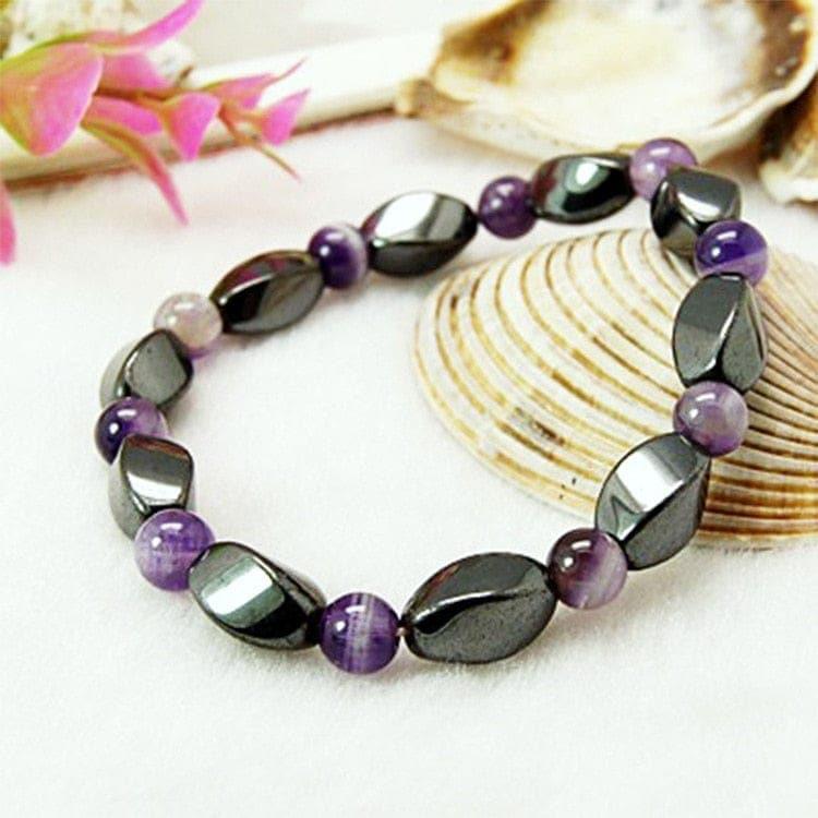 Nature Magnetic Therapy Black Stone Blue Cat Eye Beaded Hematite beads Bracelet biomagnetismo Health Care Weight Loss Bracelet - Ammpoure Wellbeing