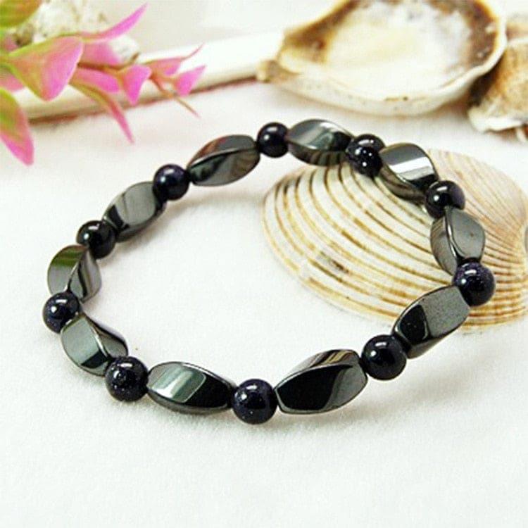 Nature Magnetic Therapy Black Stone Blue Cat Eye Beaded Hematite beads Bracelet biomagnetismo Health Care Weight Loss Bracelet - Ammpoure Wellbeing