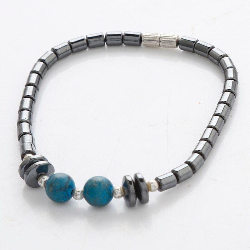 Nature Magnetic Therapy Black Stone Blue Cat Eye Beaded Hematite beads Bracelet biomagnetismo Health Care Weight Loss Bracelet - Ammpoure Wellbeing