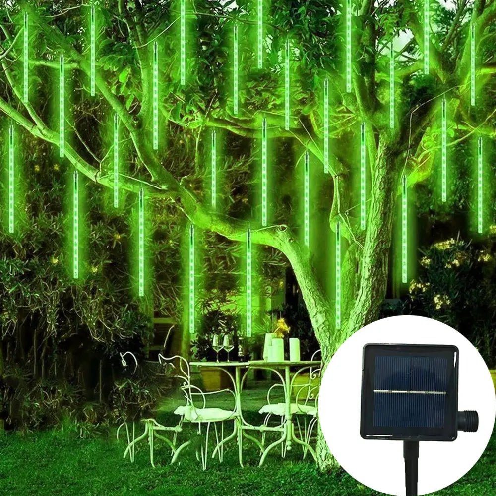 Navidad 2024 Christmas Tree Ornaments Decoration 30/50cm 8 Tubes Solar LED Meteor Shower Light String Lamp Fairy Garden Decor - Ammpoure Wellbeing