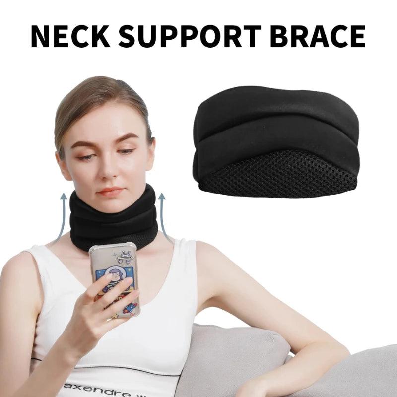 Neck Support Cervical Brace Adjustable Cervical Collar Soft Durable Foam for Relieve Cervical Pain Airplane Travel Nap Health - Ammpoure Wellbeing
