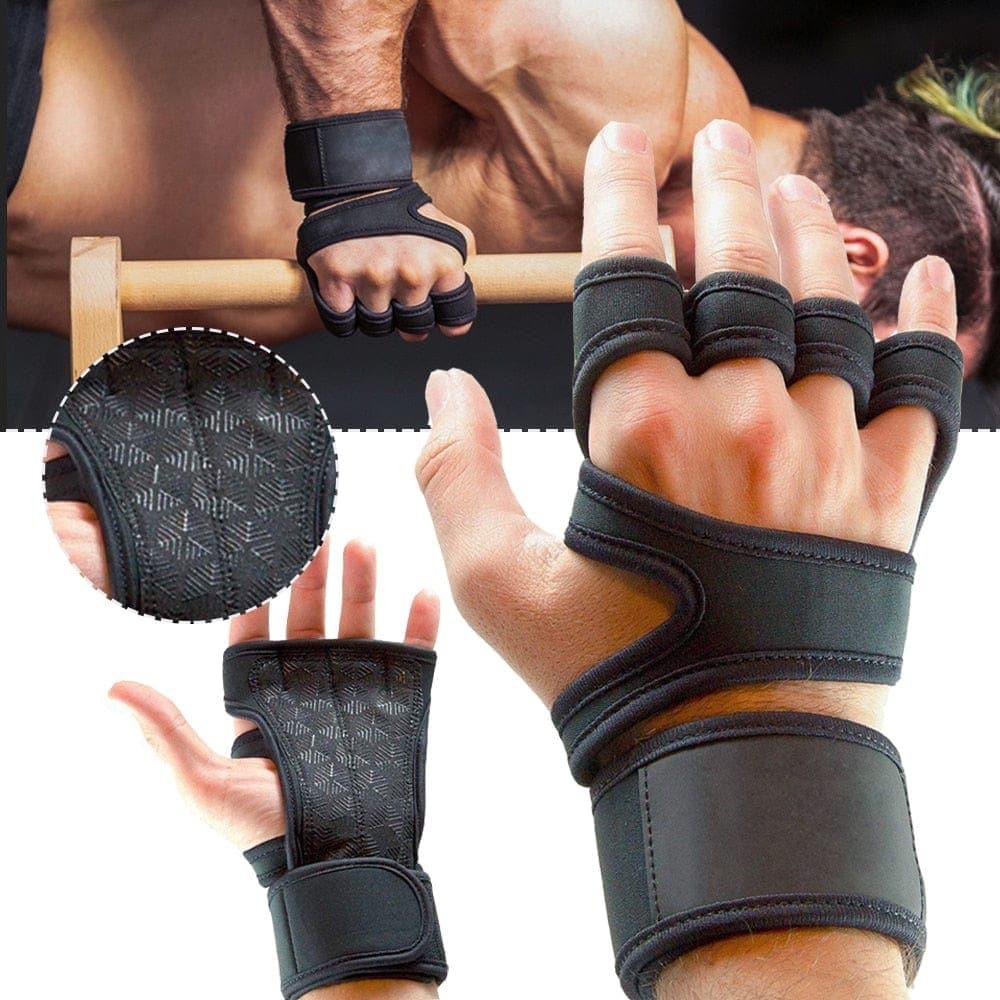 New 1 Pair Weight Lifting Training Gloves Women Men Fitness Sports Body Building Gymnastics Grips Gym Hand Palm Protector Gloves - Ammpoure Wellbeing