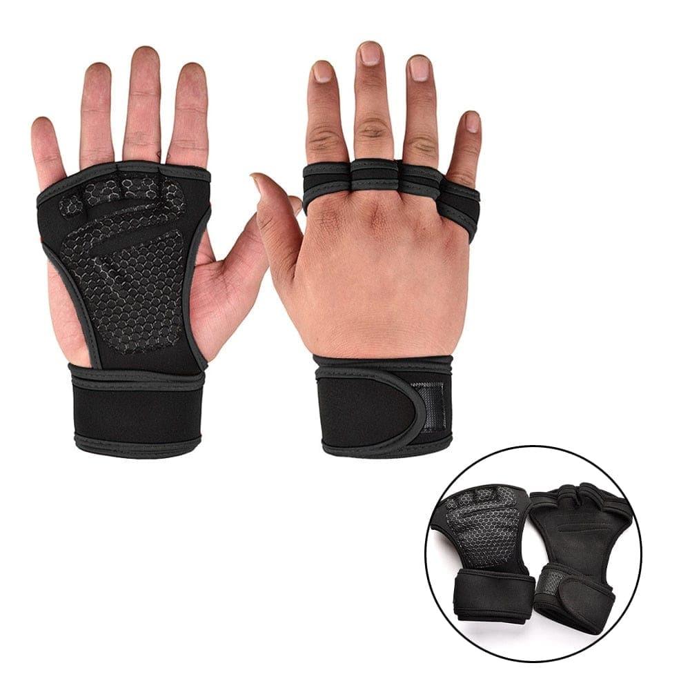 New 1 Pair Weight Lifting Training Gloves Women Men Fitness Sports Body Building Gymnastics Grips Gym Hand Palm Protector Gloves - Ammpoure Wellbeing