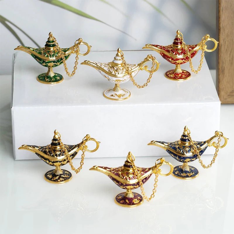 New Aladdin Magic Lamp Decoration Miniature Figurine European Vintage Home Decor Russian Metal Lamp Metal Decoration Crafts - Ammpoure Wellbeing