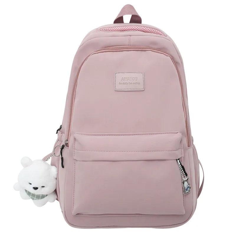 New Female Fashion Lady High Capacity Waterproof College Backpack Trendy Women Laptop School Bags Cute Girl Travel Book Bag Cool - Ammpoure Wellbeing