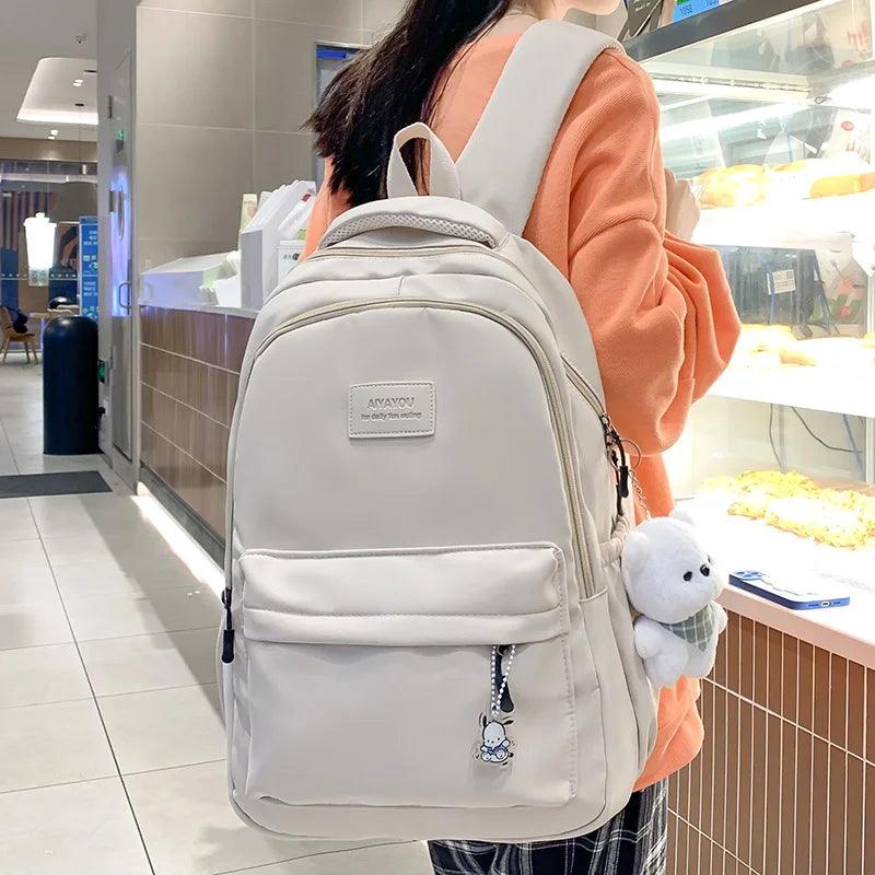 New Female Fashion Lady High Capacity Waterproof College Backpack Trendy Women Laptop School Bags Cute Girl Travel Book Bag Cool - Ammpoure Wellbeing