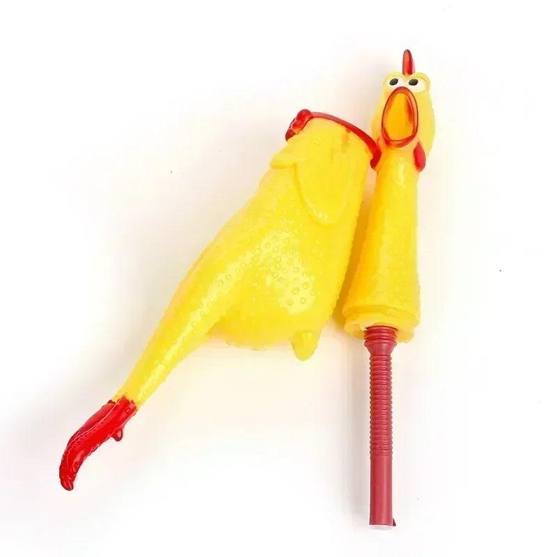 New Pet Dog Squeak Toy Screaming Chicken Squeeze Dog Chew Toy Durable and Fun Yellow Rubber Exhaust Chicken 17CM 31CM 40CM Toys - Ammpoure Wellbeing