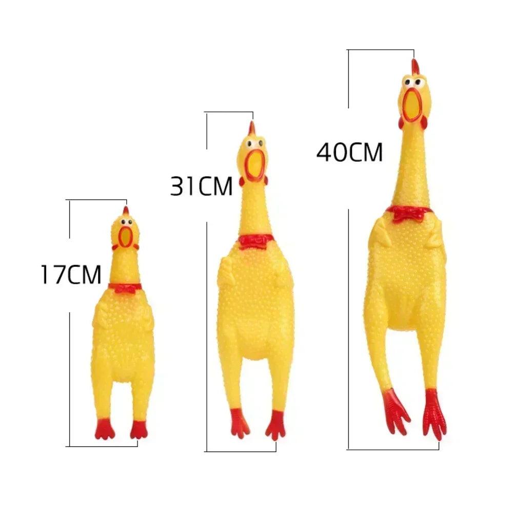 New Pet Dog Squeak Toy Screaming Chicken Squeeze Dog Chew Toy Durable and Fun Yellow Rubber Exhaust Chicken 17CM 31CM 40CM Toys - Ammpoure Wellbeing