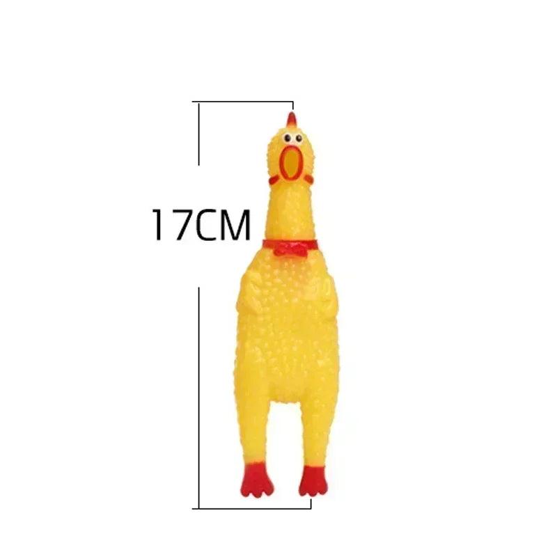 New Pet Dog Squeak Toy Screaming Chicken Squeeze Dog Chew Toy Durable and Fun Yellow Rubber Exhaust Chicken 17CM 31CM 40CM Toys - Ammpoure Wellbeing