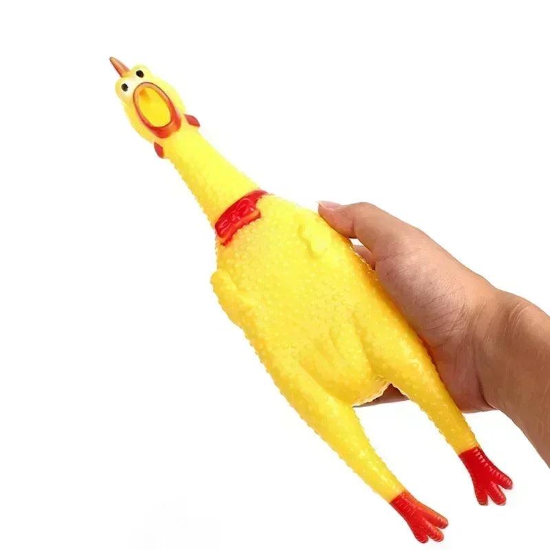 New Pet Dog Squeak Toy Screaming Chicken Squeeze Dog Chew Toy Durable and Fun Yellow Rubber Exhaust Chicken 17CM 31CM 40CM Toys - Ammpoure Wellbeing