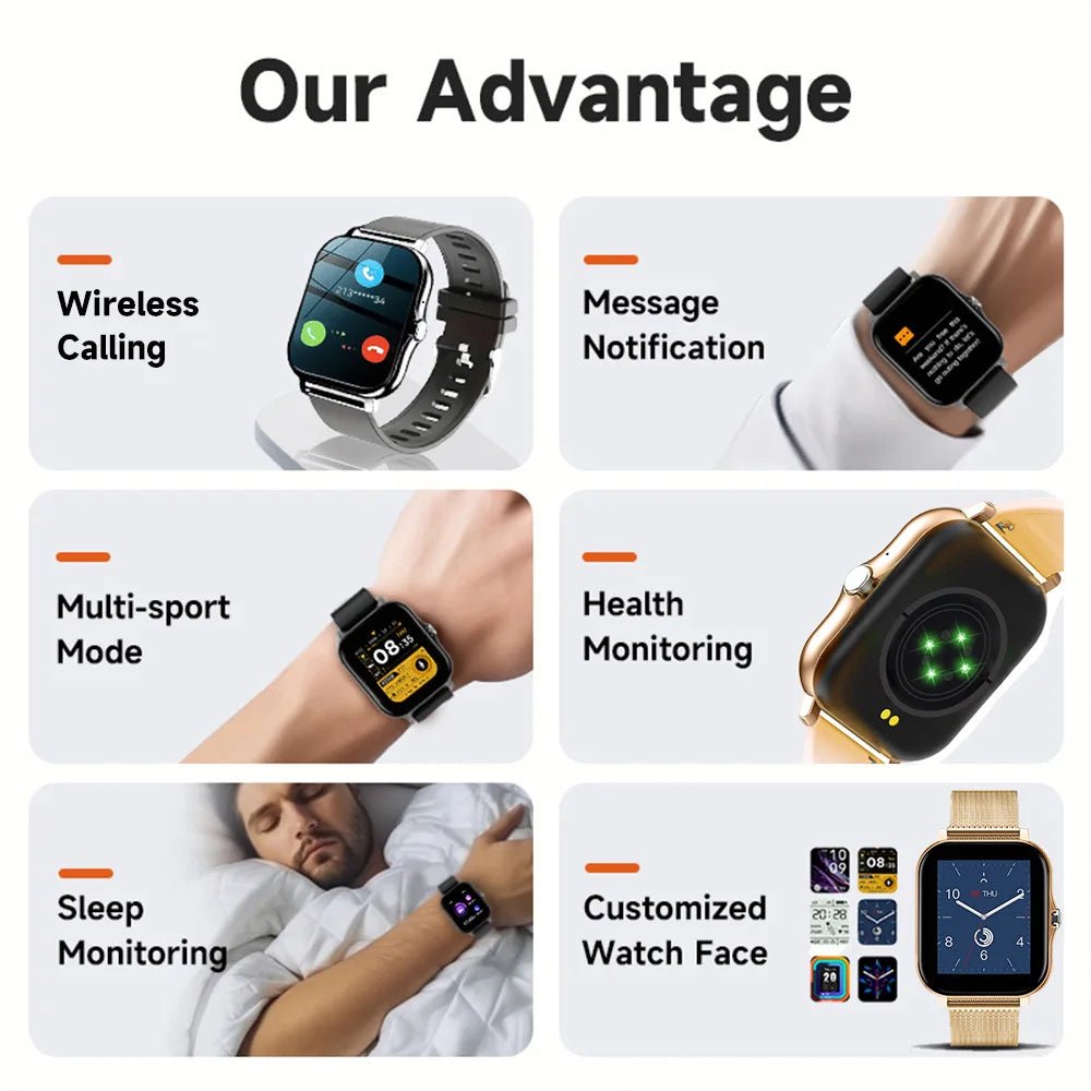 NEW Smart Watch Android Phone 1.44" Color Screen Full Touch Custom Dial Smart Watch Women Bluetooth Call Smart Watch Men - Ammpoure Wellbeing