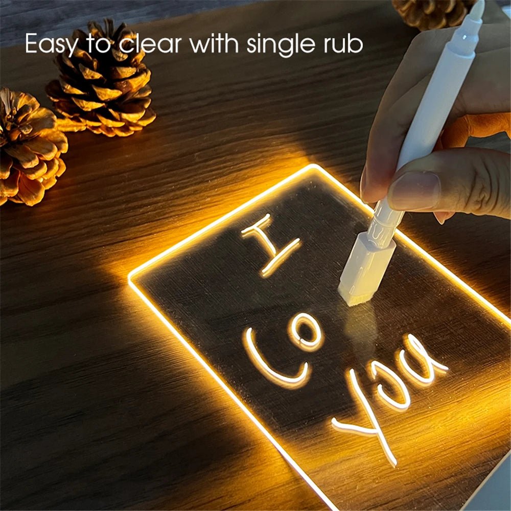 Note Board Creative Led Night Light USB Message Board Holiday Light With Pen Gift For Children Girlfriend Decoration Night Lamp - Ammpoure Wellbeing