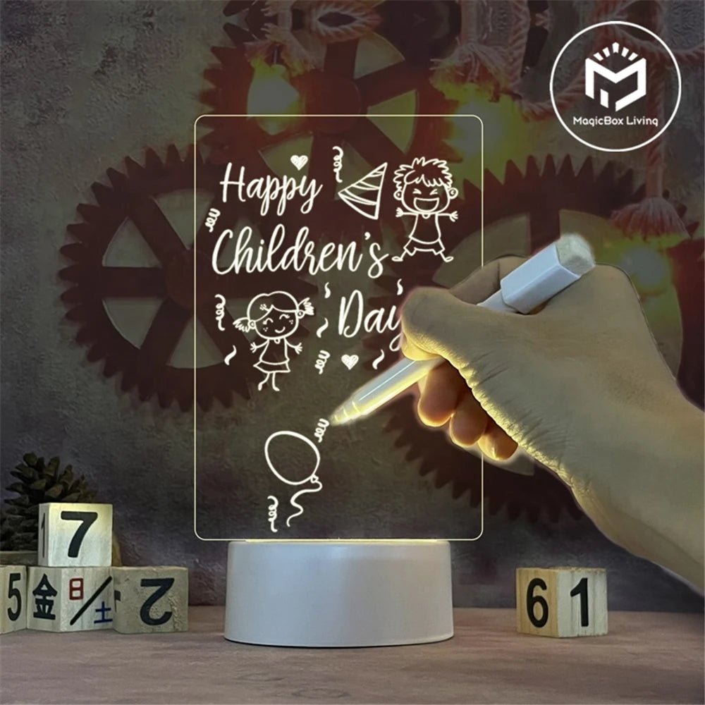 Note Board Creative Led Night Light USB Message Board Holiday Light With Pen Gift For Children Girlfriend Decoration Night Lamp - Ammpoure Wellbeing