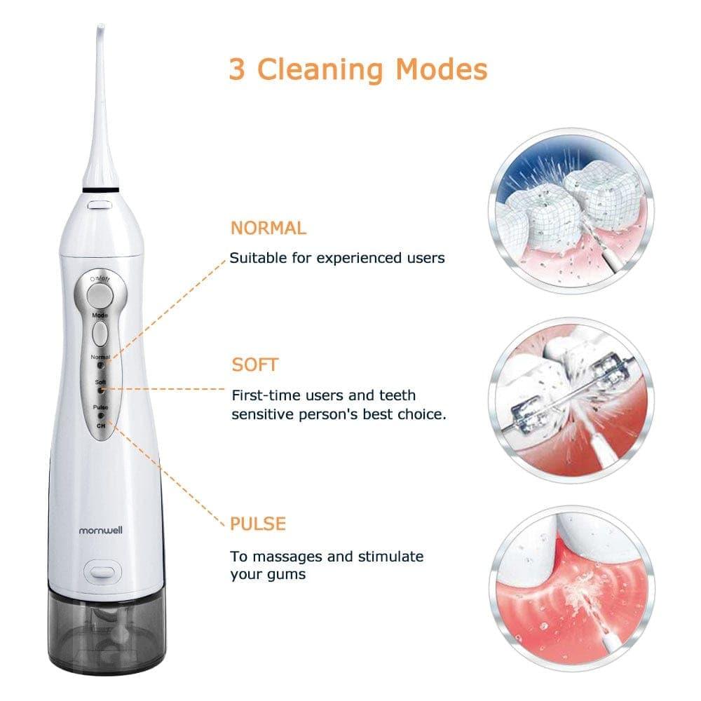 Oral Irrigator USB Rechargeable Dental Water Flosser Portable 300ML - Ammpoure Wellbeing