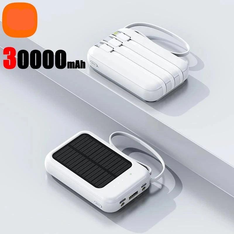 Original Power Bank 50000mAh Solar Charging Compact Portable Built - in Cable Power Bank - Ammpoure Wellbeing