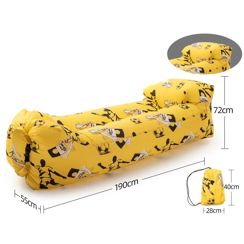 Outdoor Camping Cots Lazy Air Sofa Folding Portable Air Mattress Bed Waterproof Beach Sleeping Bag Travel Hike Gadget - Ammpoure Wellbeing