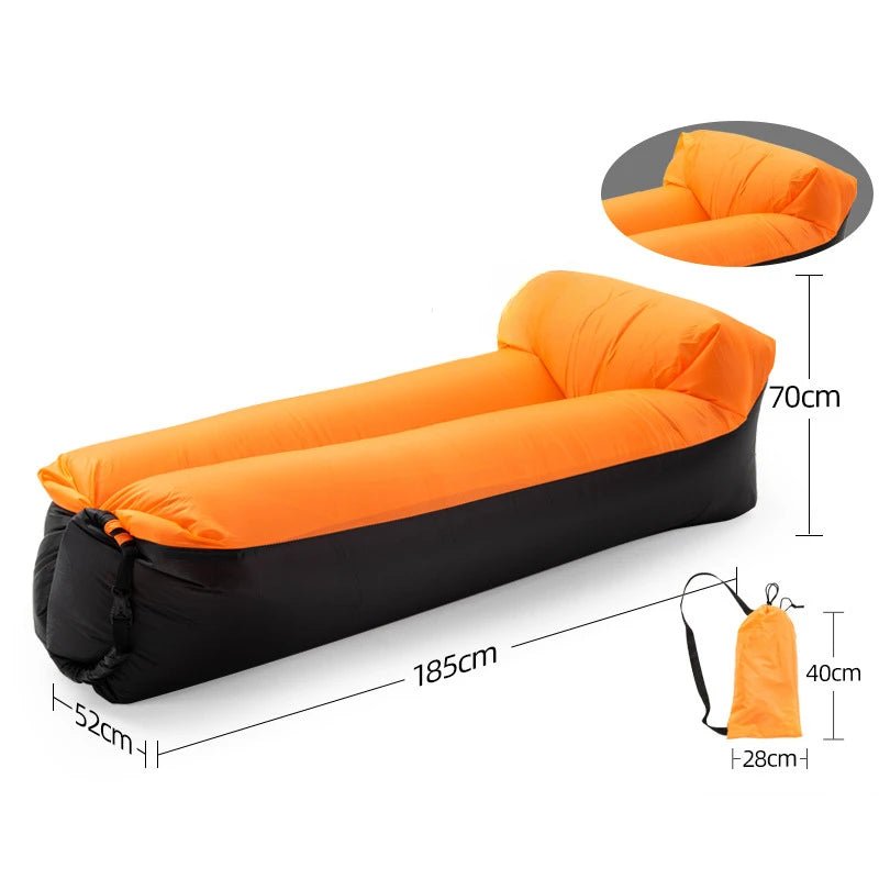 Outdoor Camping Cots Lazy Air Sofa Folding Portable Air Mattress Bed Waterproof Beach Sleeping Bag Travel Hike Gadget - Ammpoure Wellbeing