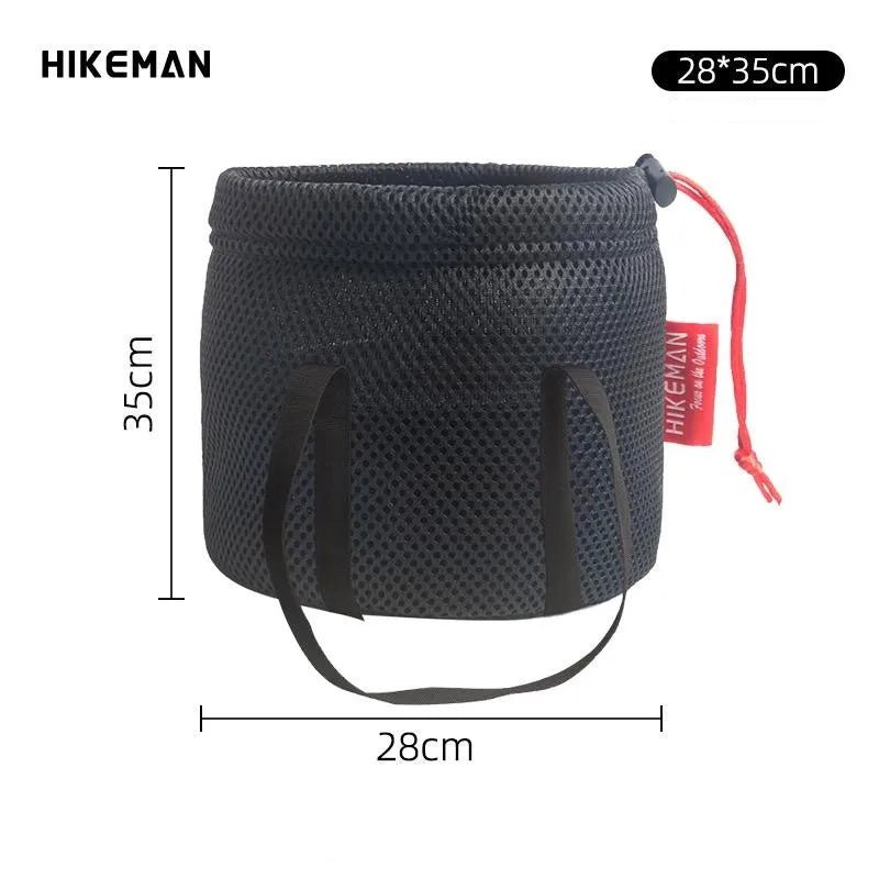 Outdoor Camping Pot Storage Bag Portable Picnic Cookware Storage Bag Sandwich Mesh Drawstring Pocket - Ammpoure Wellbeing