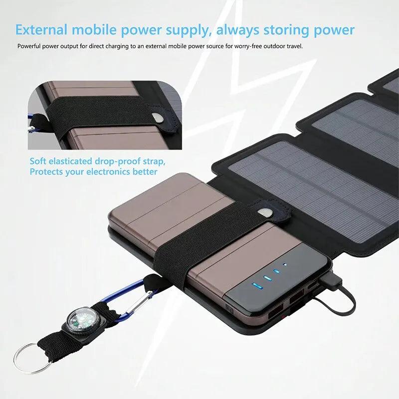 Outdoor Multifunctional Portable Solar Charging Panel Foldable 5V 1A USB Output Device Camping Tool High Power Output - Ammpoure Wellbeing