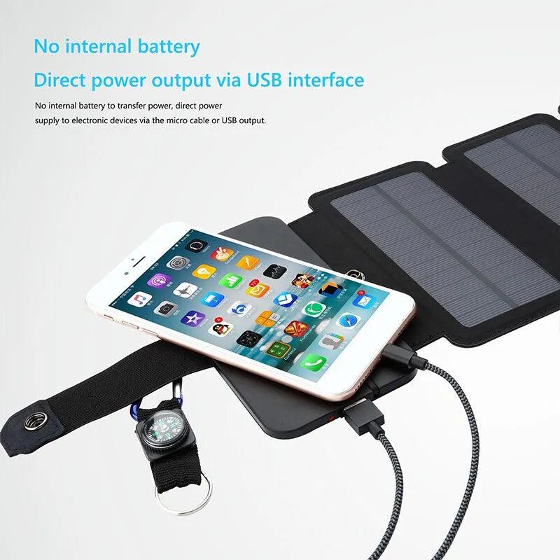 Outdoor Multifunctional Portable Solar Charging Panel Foldable 5V 1A USB Output Device Camping Tool High Power Output - Ammpoure Wellbeing