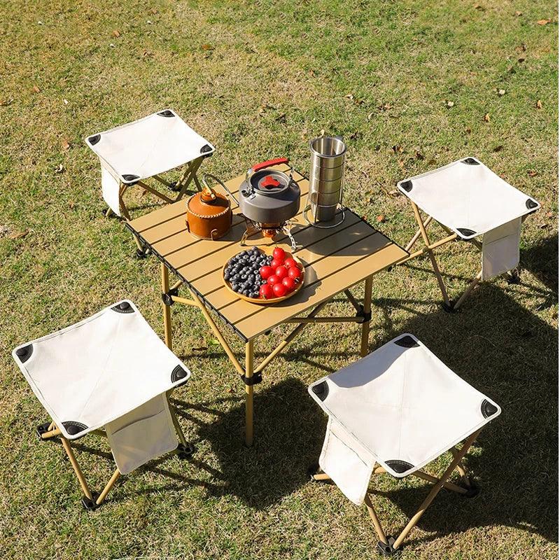 Outdoor Portable Folding Stool Camping Collapsible Foot Stool Hiking Beach Travel Picnic Fishing Seat Tools Ultralight Picnic - Ammpoure Wellbeing