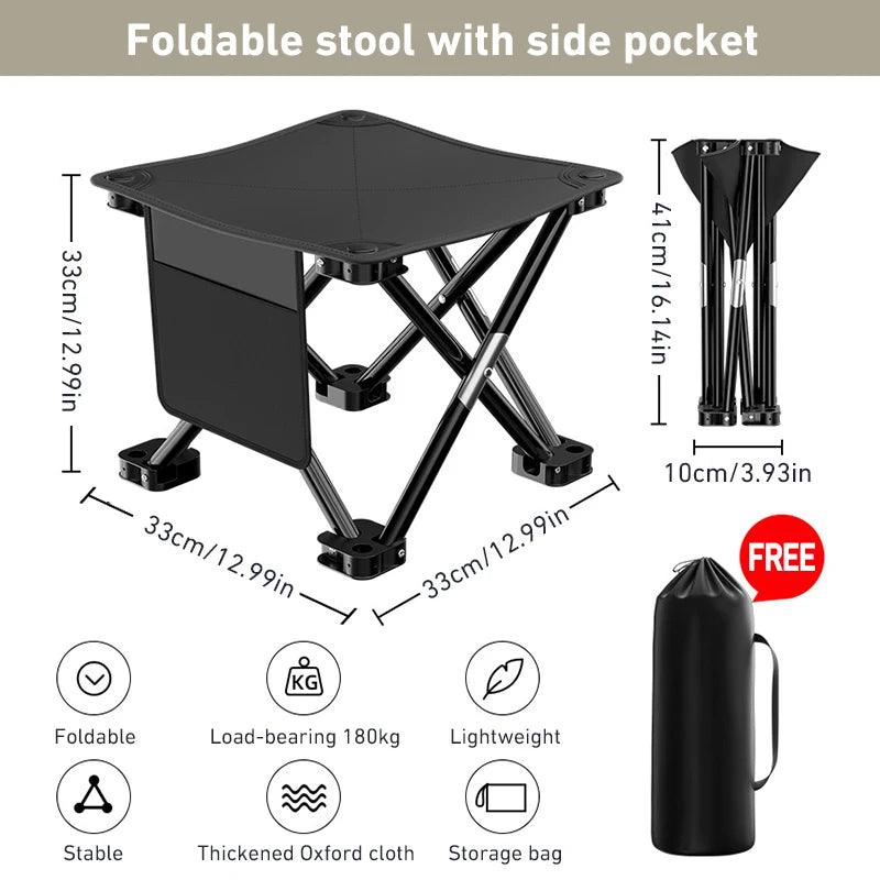 Outdoor Portable Folding Stool Camping Collapsible Foot Stool Hiking Beach Travel Picnic Fishing Seat Tools Ultralight Picnic - Ammpoure Wellbeing