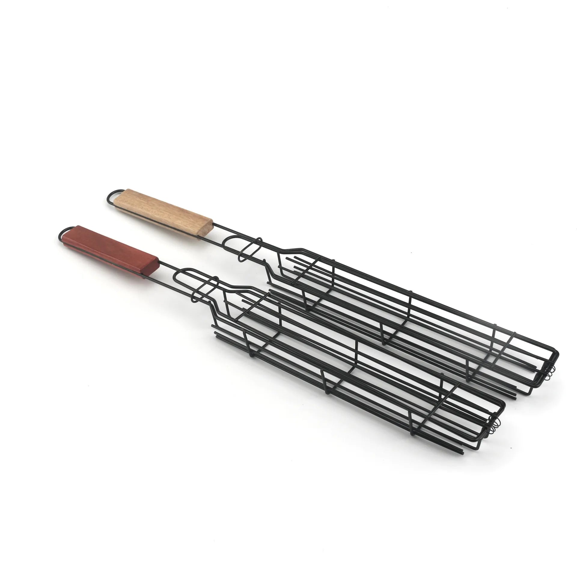 Outdoor Wooden Handle Barbecue Cage Camping Meat and Vegetable Barbecue Net Rack Picnic Barbecue Tools - Ammpoure Wellbeing