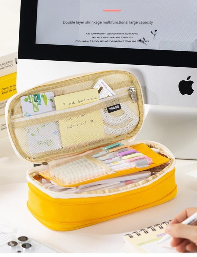 Pencil Cases Large Capacity Pencil Bag Pouch Holder Box for Girls Boy Office Student Stationery Organizer School Supplies - Ammpoure Wellbeing