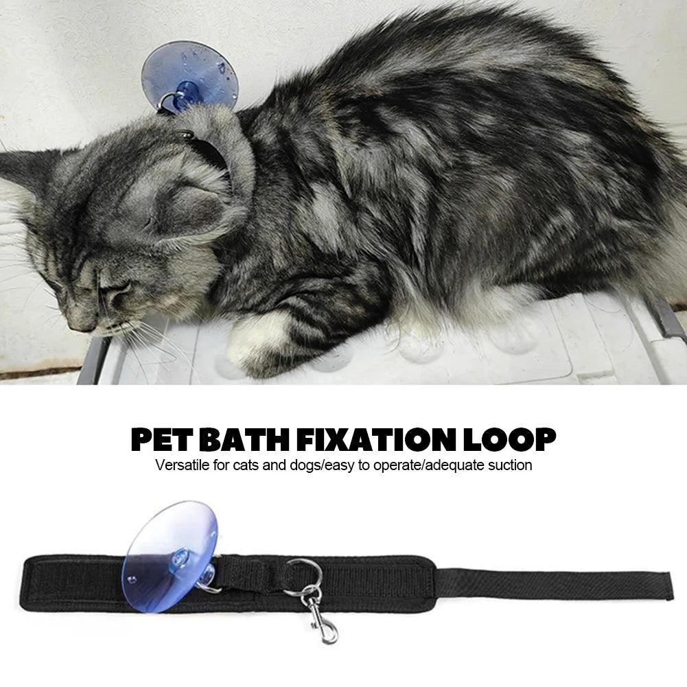 Pet Bath Fixation Strap with Sucktion Cup Cat Dog Shower Restraint Leash Anti Scratch Escaping Leash Pet Bathing Grooming Tool - Ammpoure Wellbeing