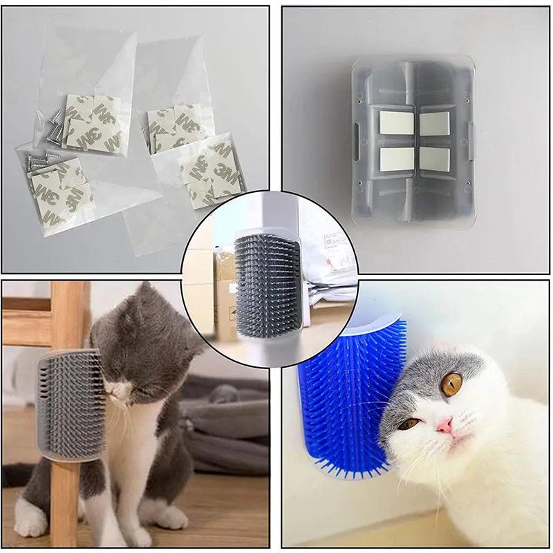 Pet Brush Comb Play Cat Toy Softer Cat Self Groomer Massage Comb with Catnip Cat Face Scratcher for Kitten Puppy Cat Accessories - Ammpoure Wellbeing