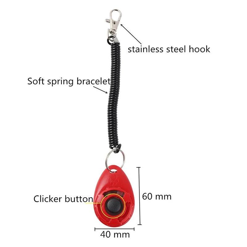 Pet Cat Dog Training Clicker Plastic New Dog Click Trainer Portable Auxiliary Adjustable Wristband Sound Key Chain Dog Supplies - Ammpoure Wellbeing