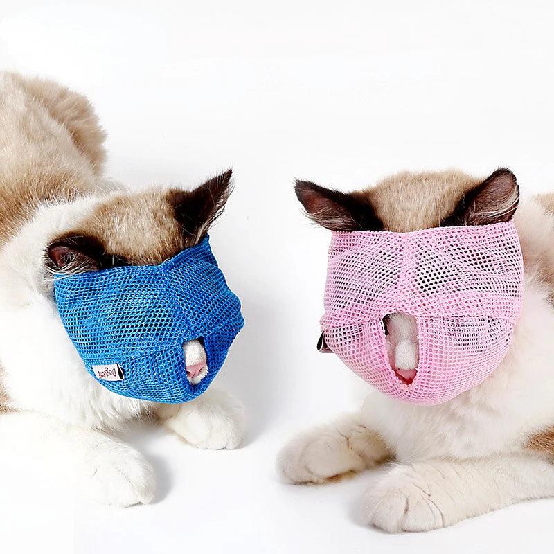 Pet Cats Anti Bite Muzzles Breathable Mesh Cat Travel Tool Bath Beauty Grooming Supplies Cat Bathing Bag Pet Cat Muzzle Procucts - Ammpoure Wellbeing